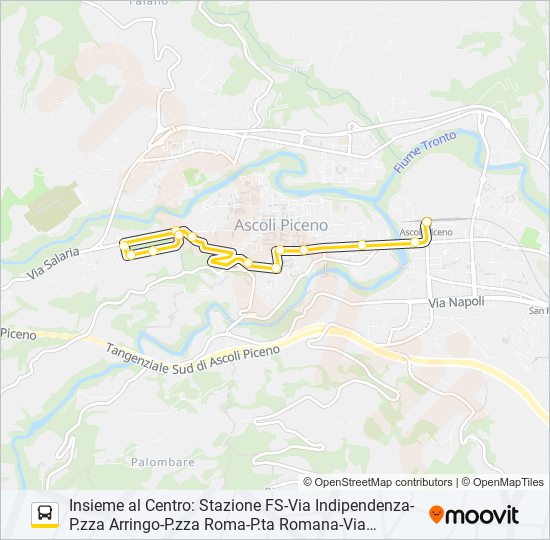 Percorso linea bus INSIEME AL CENTRO