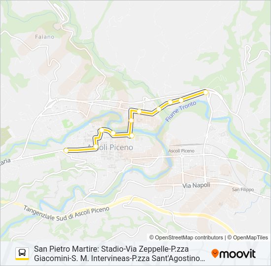 Percorso linea bus SAN PIETRO MARTIRE