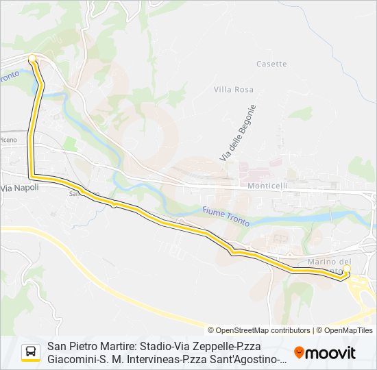 Percorso linea bus SAN PIETRO MARTIRE