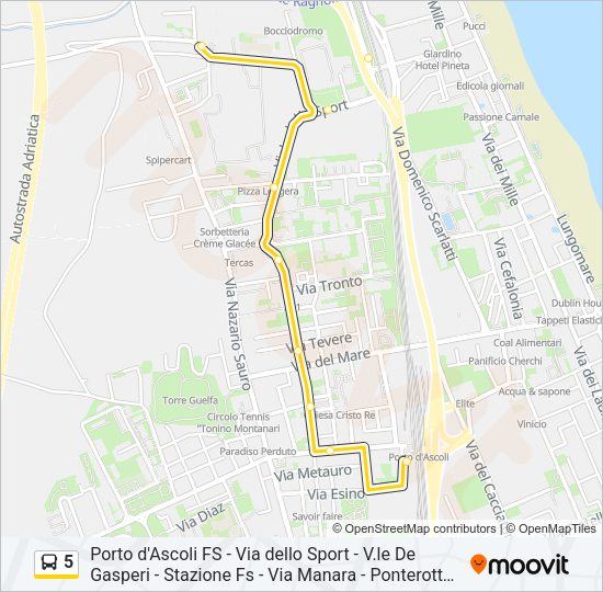 5 Bus Line Map