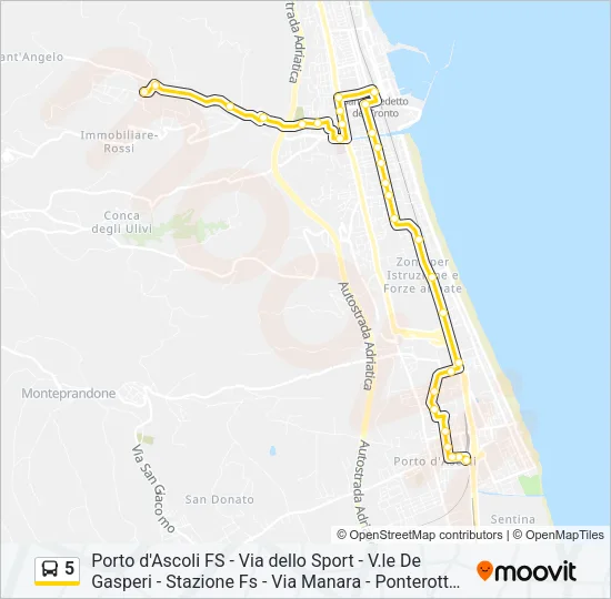 5 Bus Line Map