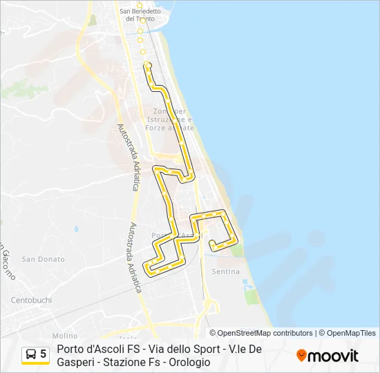 5 Bus Line Map