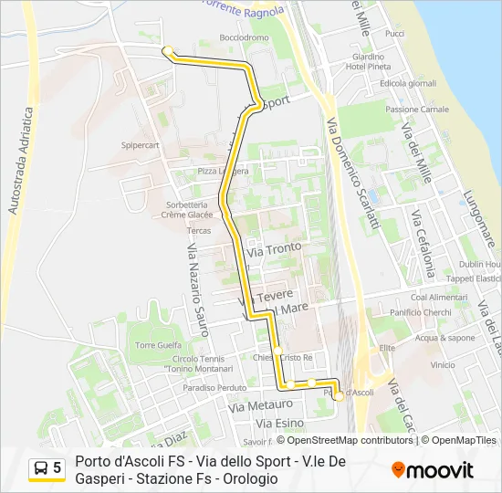 5 Bus Line Map