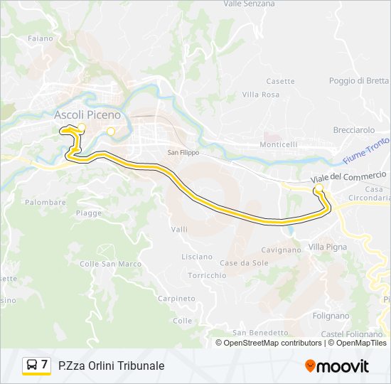 Percorso linea bus 7