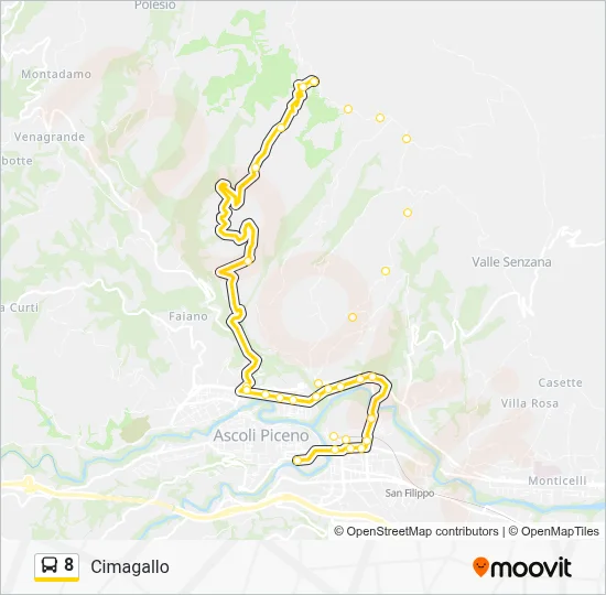 Percorso linea bus 8