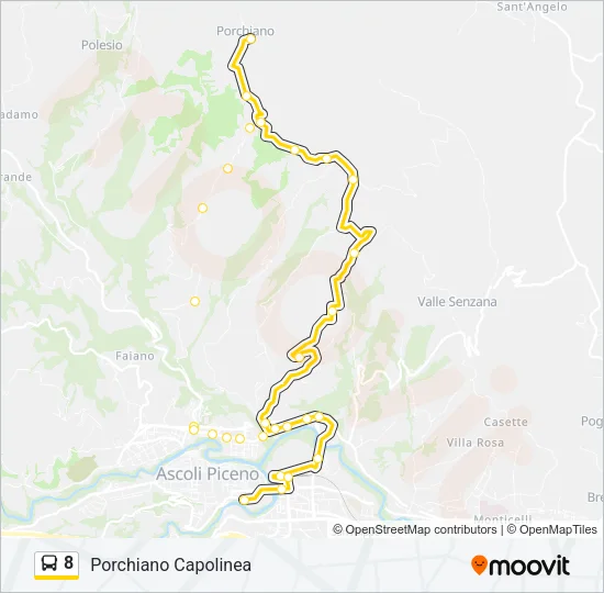 8 Bus Line Map