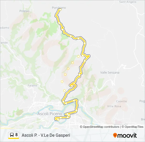 8 Bus Line Map