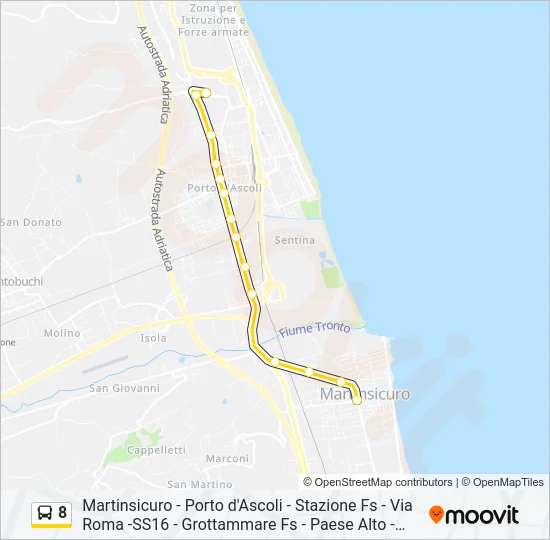 8 Bus Line Map