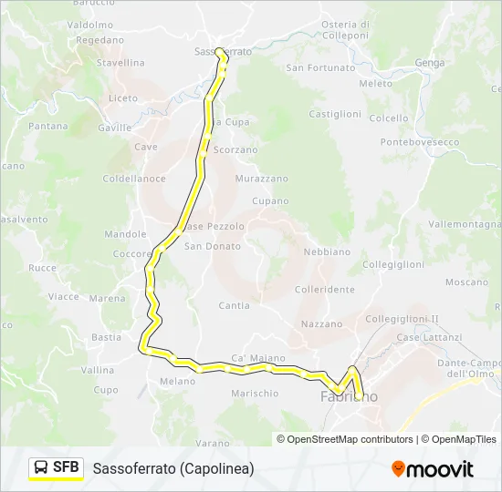 Percorso linea bus SFB