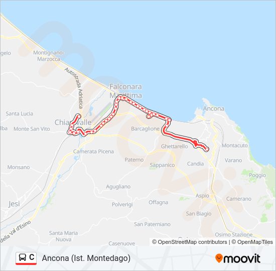 Percorso linea bus C