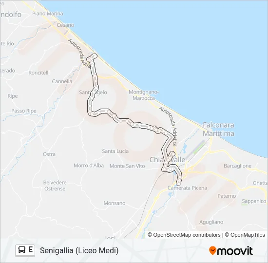 E Bus Line Map
