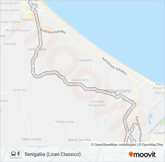 E Bus Line Map