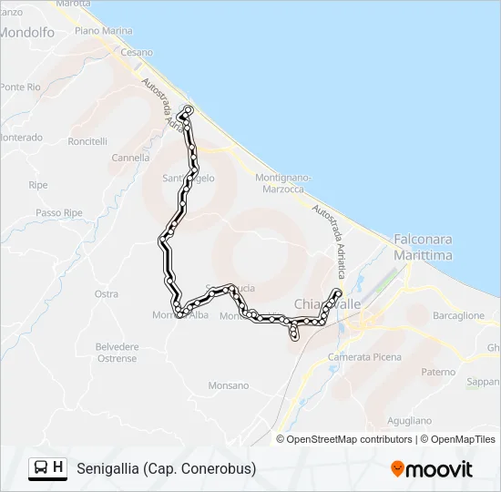 H Bus Line Map
