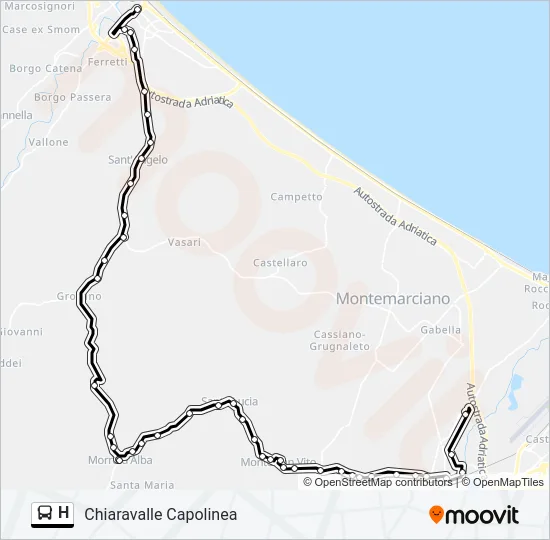 H Bus Line Map