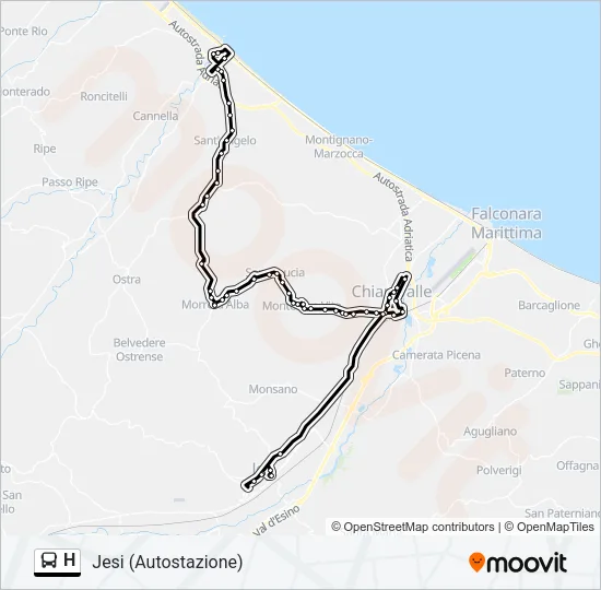 H Bus Line Map