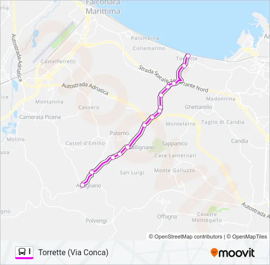 I Bus Line Map