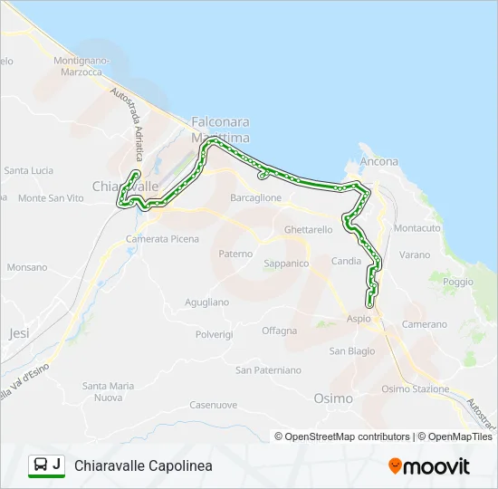 J Bus Line Map