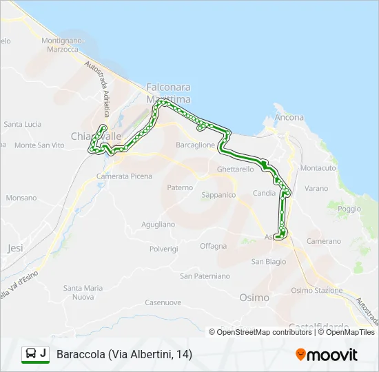 J Bus Line Map
