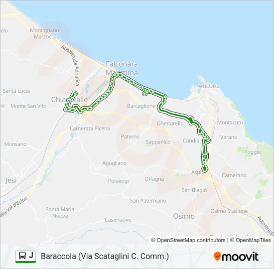 J Bus Line Map