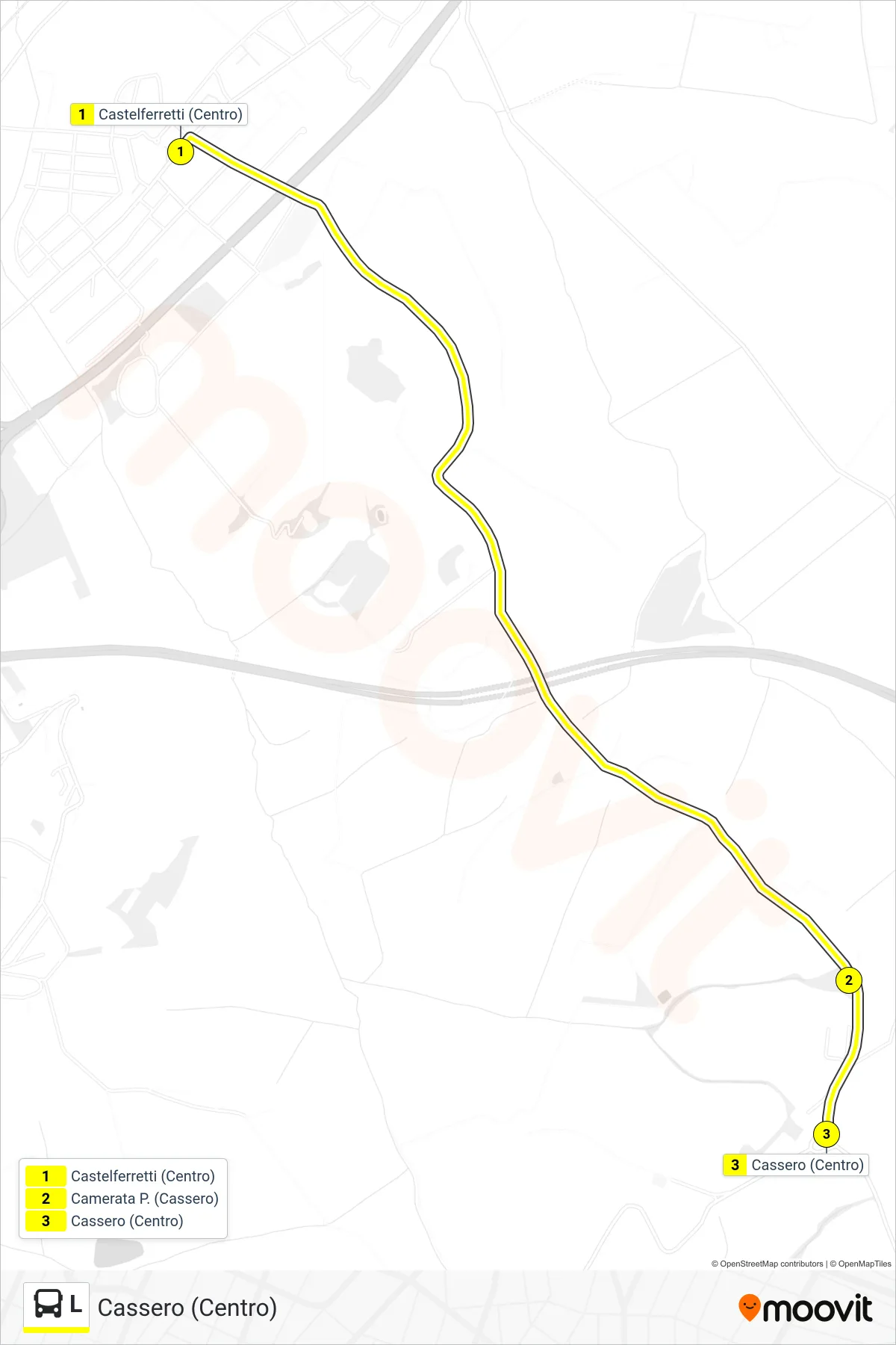 Linea L  bus (Cassero (Centro)) - Percorsi e fermate sulla mappa
