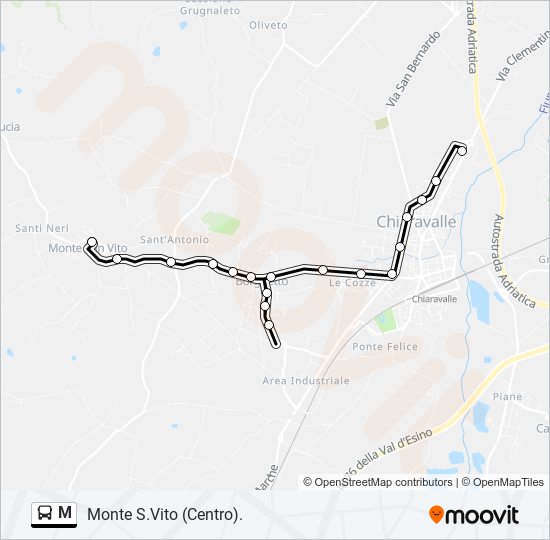 Percorso linea bus M