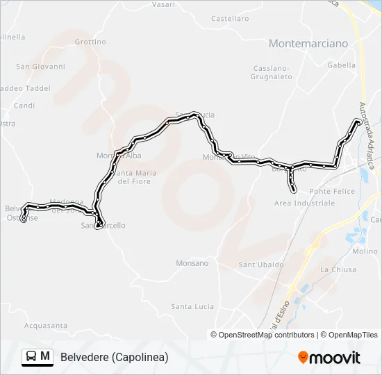 M Bus Line Map
