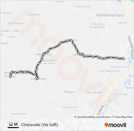 M Bus Line Map