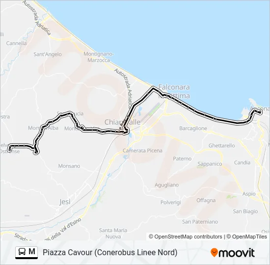M Bus Line Map