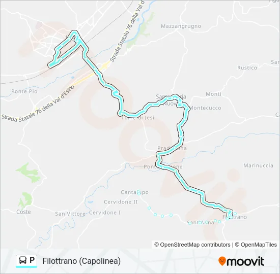 P Bus Line Map