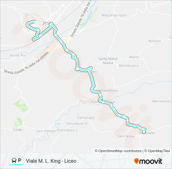 P Bus Line Map