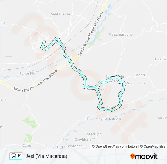 P Bus Line Map