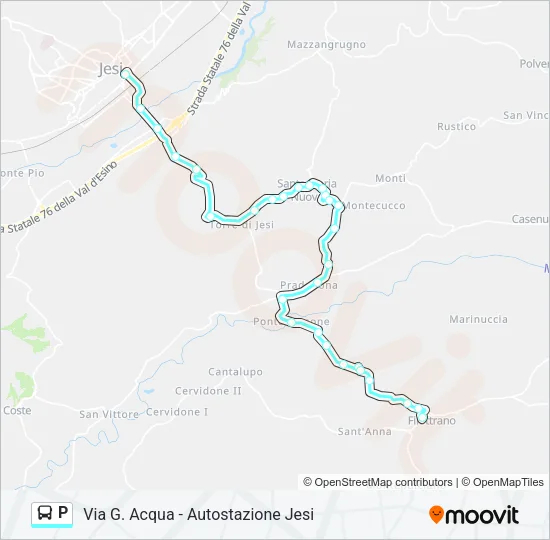 P Bus Line Map
