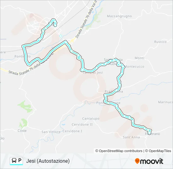 P Bus Line Map