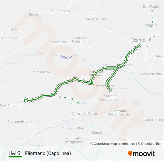 Q Bus Line Map