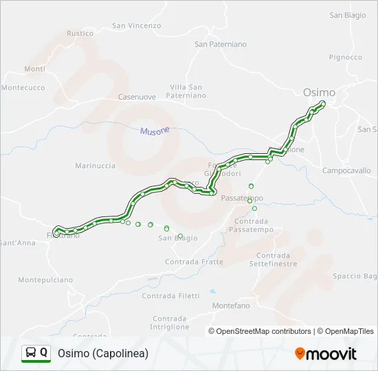 Q Bus Line Map