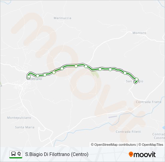 Percorso linea bus Q