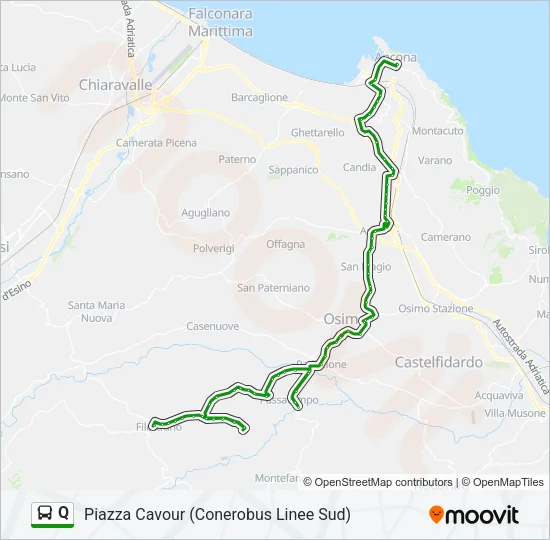 Q Bus Line Map