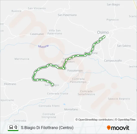 Q Bus Line Map