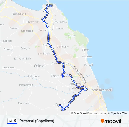 R Bus Line Map