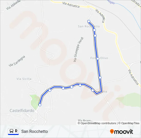 R Bus Line Map