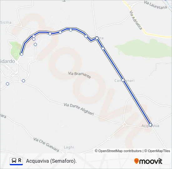 R Bus Line Map