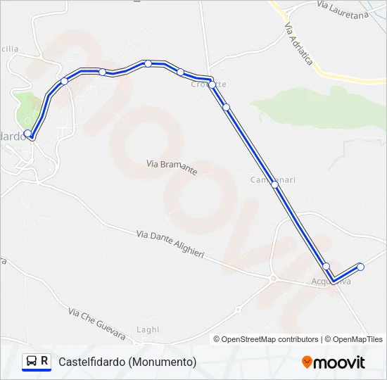 R Bus Line Map