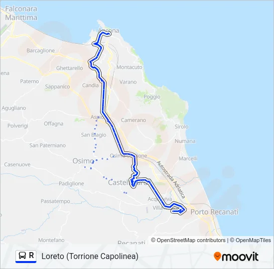 R Bus Line Map