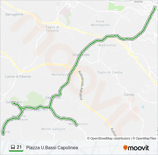 21 Bus Line Map