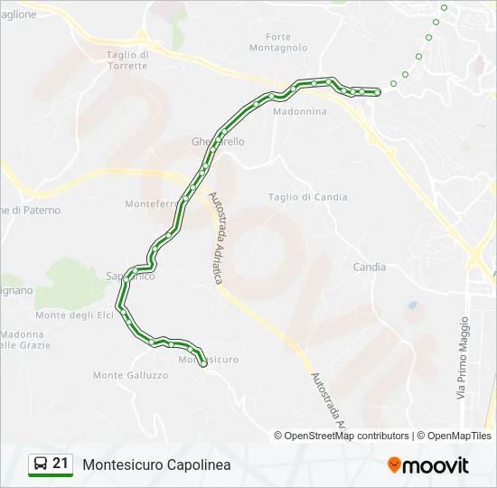 21 Bus Line Map