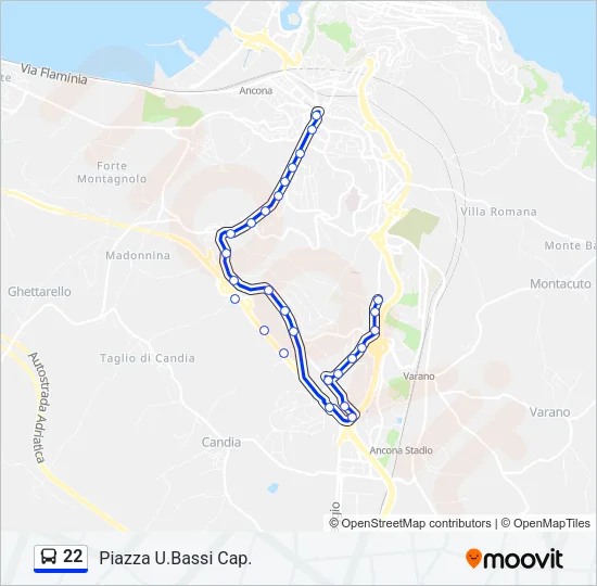 22 Bus Line Map