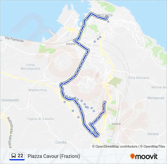 22 Bus Line Map
