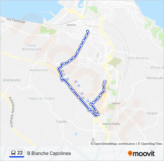22 Bus Line Map