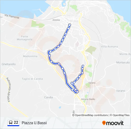 22 Bus Line Map