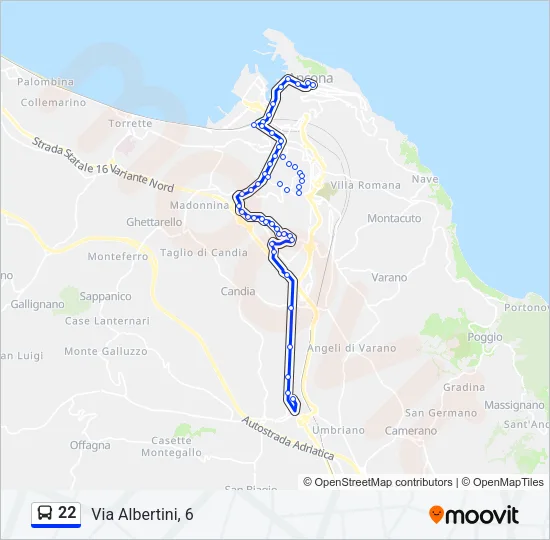 22 Bus Line Map
